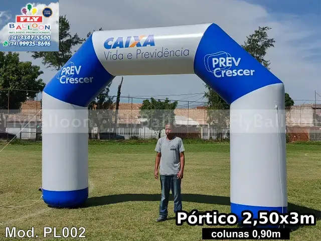 Portal inflável promocional Caixa Vida e Previdência