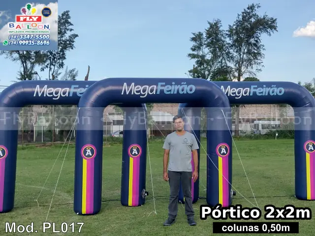 pórticos infláveis promocionais mega feirão anjos colchões